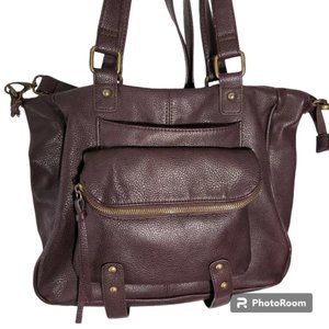 Designer Burgundy Faux Leather Crossbody or Shoulder Bag Pocketbook Purse